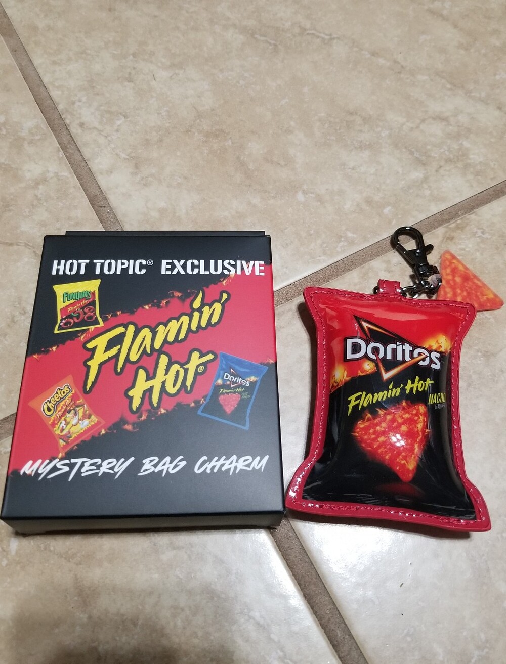 Frito Lay Chase Flaming Hot Doritos Nacho Keychain Bag Charm